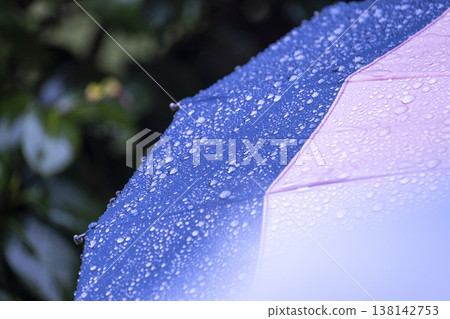 Raindrops on an umbrella, rainy season, rain image Raindrops on an umbrella, rainy season, rain image 138142753