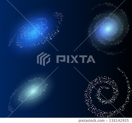 Decorative illustration material of galaxy clusters, galaxies, space, and swirling stars 138142935