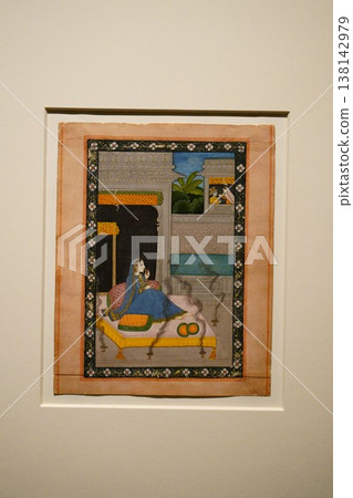 9459 Indian miniature painting: Radha waiting for Krishna's reply 9459 Indian miniature painting: Radha waiting for Krishna's reply 138142979