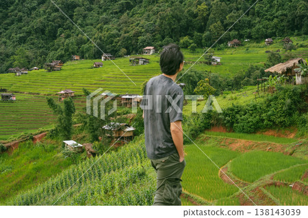 ecology travel with camping outdoor relax in rice field at chiangmai thailand in raining season ecology travel with camping outdoor relax in rice field at chiangmai thailand in raining season 138143039