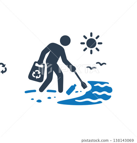 Coastal Clean Up Action Icon Coastal Clean Up Action Icon 138143069