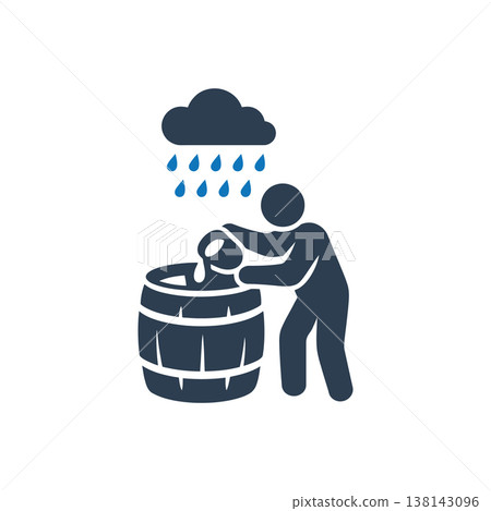 Rainwater Harvesting Action Icon Rainwater Harvesting Action Icon 138143096