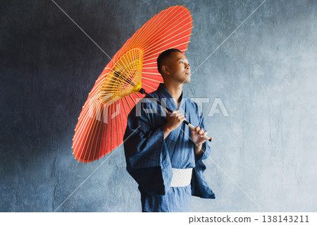 Foreign man wearing a yukata Foreign man wearing a yukata 138143211