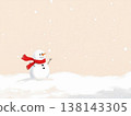 A snowman with a stylish red scarf 138143305