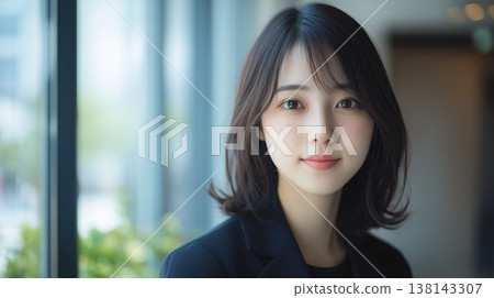 外表自然、留著中長髮的女商人。 外表自然、留著中長髮的女商人。 138143307