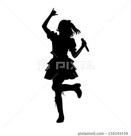 Silhouette pose of a female idol 138143539