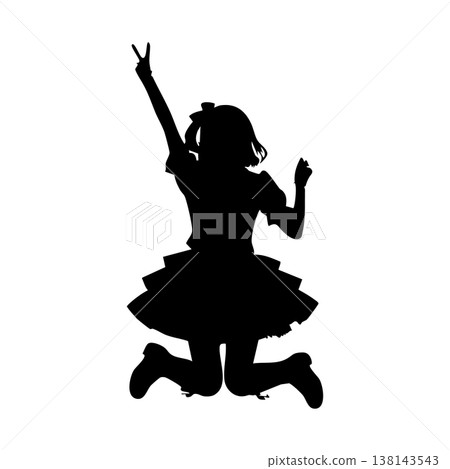 Silhouette pose of a female idol Silhouette pose of a female idol 138143543