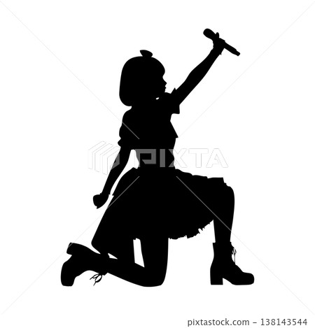 Silhouette pose of a female idol 138143544