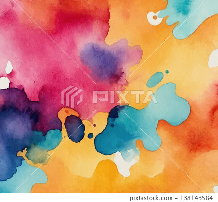 Abstract bright colorful watercolor splash background Abstract bright colorful watercolor splash background 138143584