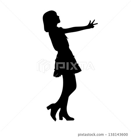 Silhouette pose of a female idol 138143600