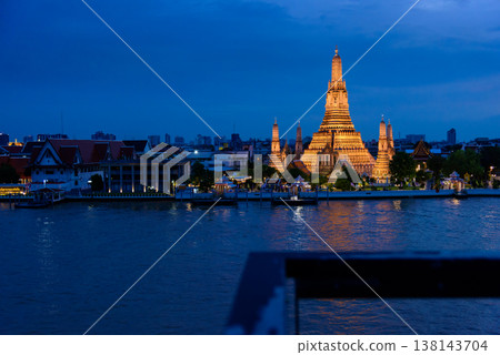 Bangkok, Thailand - June 11, 2025: Pagoda at Wat Arun, or Wat Arun Ratchawararam, is a tourist landmark near the Chao Phraya River in Bangkok,Thailand. Bangkok, Thailand - June 11, 2025: Pagoda at Wat Arun, or Wat Arun Ratchawararam, is a tourist landmark near the Chao Phraya River in Bangkok,Thailand. 138143704