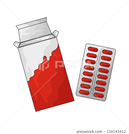 Illustration of Pill Box Illustration of Pill Box 138143812