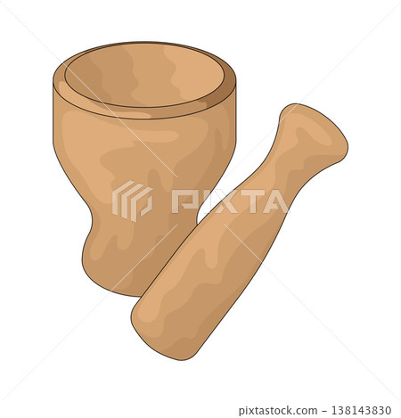 Illustration of Mortar and Pestle Illustration of Mortar and Pestle 138143830
