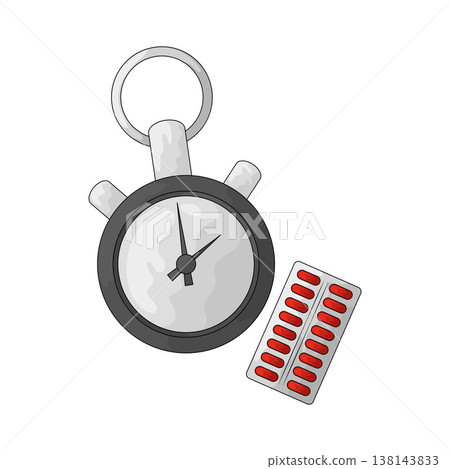 Illustration of medicine stopwatch Illustration of medicine stopwatch 138143833