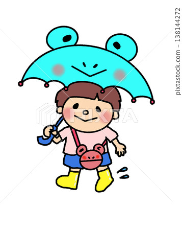 June: Stylish rainy-day outfits featuring frogs – umbrella, rain boots, and bag. June: Stylish rainy-day outfits featuring frogs – umbrella, rain boots, and bag. 138144272