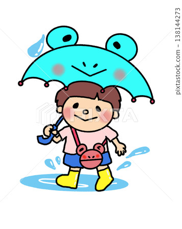 六月：以青蛙為主題的時尚雨天裝扮——雨傘、雨靴和包包。 138144273