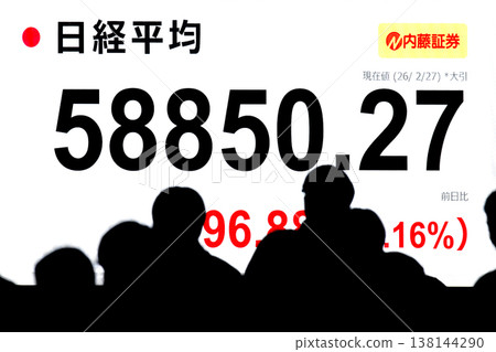 Tokyo Cityscape in Japan: Stock price/closing price reaches new record high of 58,850 yen 27 sen. Renewed record high for three consecutive days = February 27th 138144290