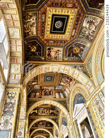 The luxurious interiors of the Raphael Loggia in the Hermitage Museum in St. Petersburg, Russia. The luxurious interiors of the Raphael Loggia in the Hermitage Museum in St. Petersburg, Russia. 138144434
