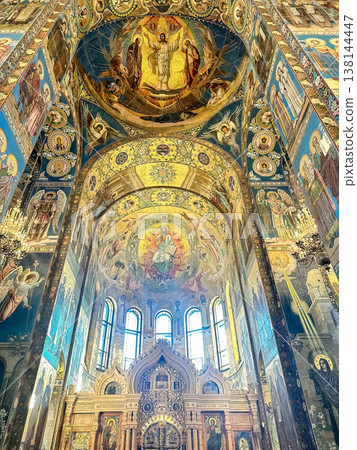 The luxurious interiors of the Church of the Savior on Spilled Blood, St. Petersburg, Russia The luxurious interiors of the Church of the Savior on Spilled Blood, St. Petersburg, Russia 138144447