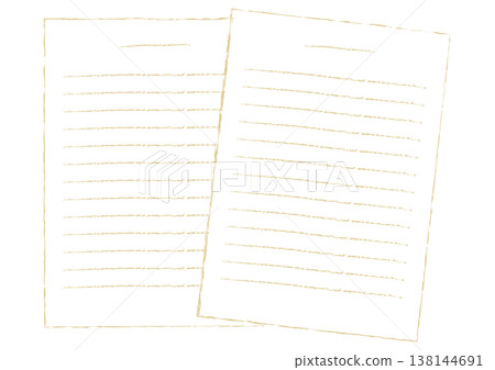 A set of simple stationery and paper with handwritten-style lines. A set of simple stationery and paper with handwritten-style lines. 138144691