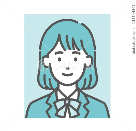 少女身分證照片/護照照片插圖（校服、學生證） 138144841