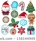Hand drawn Chistmas decorative element collection vector set 138144949