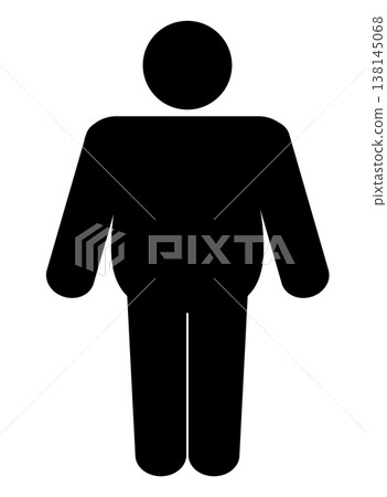 Simple icon of an overweight person 138145068