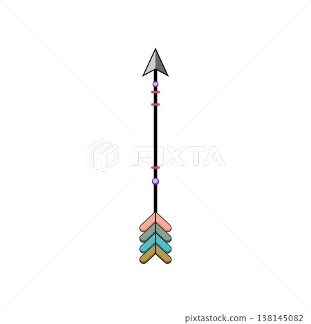 Boho arrow minimal vector illustration with colorful fletching 138145082