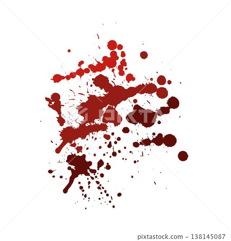 Red blood splatter ink splash on white Red blood splatter ink splash on white 138145087