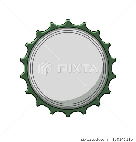 Green bottle cap illustrating beverage packaging and closure concept Green bottle cap illustrating beverage packaging and closure concept 138145110