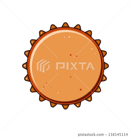 Bottle cap illustration showing a simple corrugated design Bottle cap illustration showing a simple corrugated design 138145114