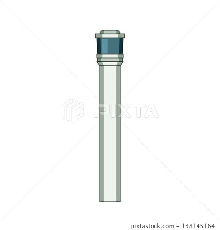 Airport control tower supervising air traffic operations Airport control tower supervising air traffic operations 138145164