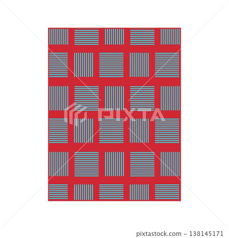 Abstract geometric pattern creating optical illusion in vibrant red Abstract geometric pattern creating optical illusion in vibrant red 138145171