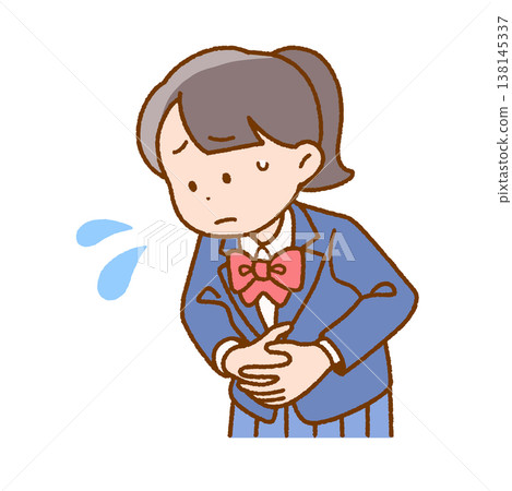 高中女生出現胃部不適 | 腹痛、經痛、壓力 138145337