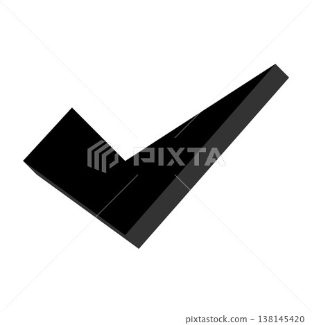 Three-dimensional checkmark Three-dimensional checkmark 138145420