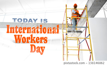 Celebration of International Workers Day with workers on site on May 1 Celebration of International Workers Day with workers on site on May 1 138146862