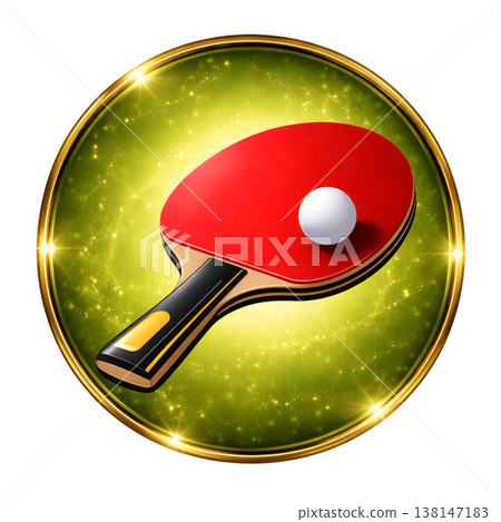 乒乓球拍和球圖示(圓形) 乒乓球拍和球圖示(圓形) 138147183