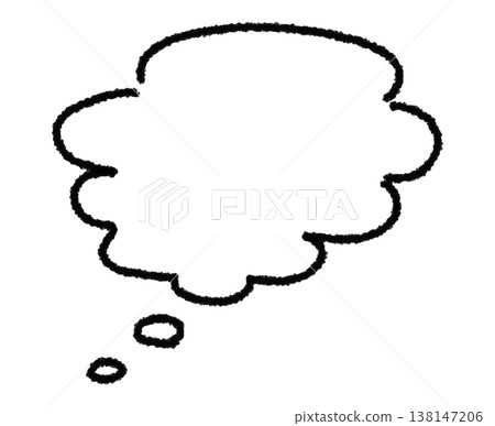 Hand-drawn cloud-shaped speech bubble 138147206