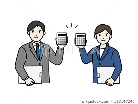 Business people who have a calculator Business people who have a calculator 138147245
