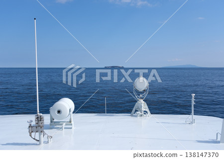 A panoramic view of Hatsushima Island from the ferry on a clear day. A panoramic view of Hatsushima Island from the ferry on a clear day. 138147370
