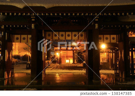 A shrine on a snowy night A shrine on a snowy night 138147385