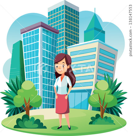 Businesswoman smiling outdoors with buildings in background Businesswoman smiling outdoors with buildings in background 138147553