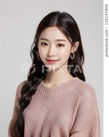 美麗的女性肖像，背景簡潔的女性，背景簡單的模特，女性影棚照片，女性肖像。 138147909