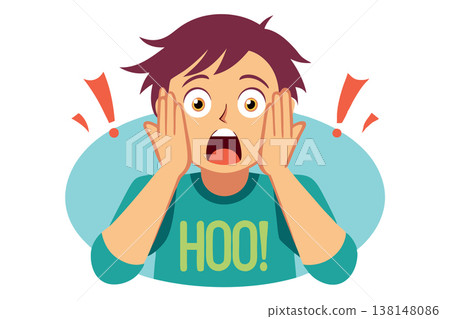 Shocked man holding his head with open mouth and eyes wide open- 138148086