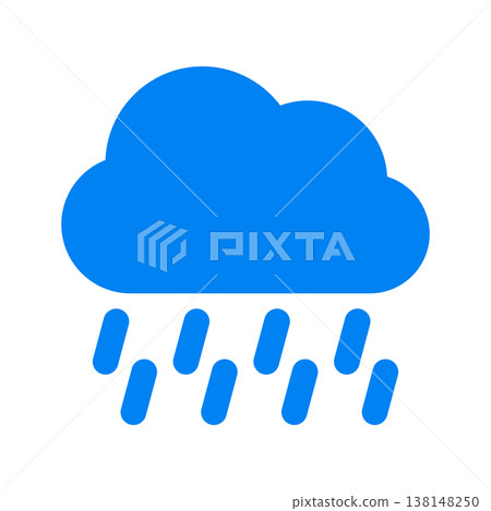 Rain icon, heavy rain, weather forecast 138148250