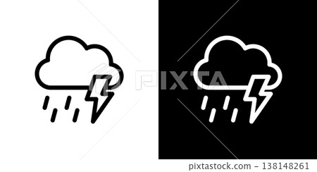 雲和閃電圖示 天氣 雨 暴風雨 138148261