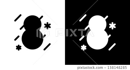 暴風雪、雪、雪人圖示 天氣預報 138148285