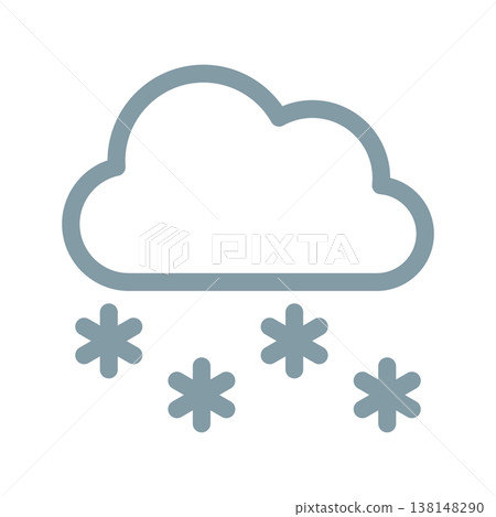Snow, clouds, and hail icons for weather forecast 138148290
