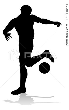 Soccer Football Player Male Silhouette Man Soccer Football Player Male Silhouette Man 138148441