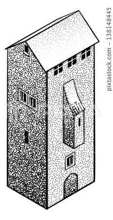 Medieval Building Map Icon Vintage Illustration Medieval Building Map Icon Vintage Illustration 138148445